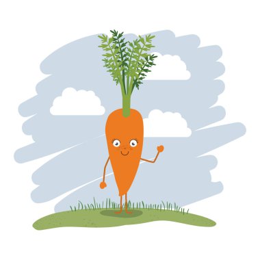 çizgi film havuç ile renkli arka plan