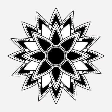 Çiçek tasarım izole silüeti