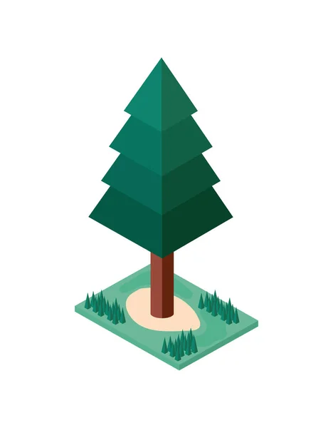 Strom rostlin mini izometrické ikony — Stockový vektor