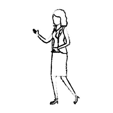 iş kadını ceket ve etek siluet meçhul tek renkli bulanık