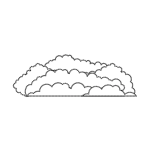 Silhueta monocromática de cúmulo de nuvens pontilhada — Vetor de Stock