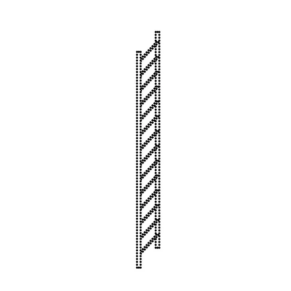 Σκαλοπατιών σε κάθετη θέση διάστικτη μονόχρωμη σιλουέτα — Διανυσματικό Αρχείο