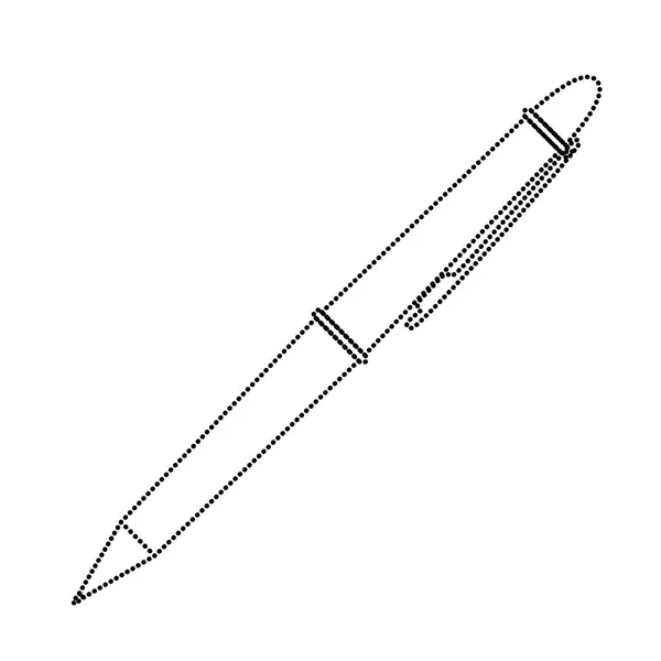 Pero ikonu černobílá silueta tečkované — Stockový vektor