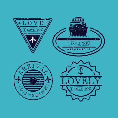 aşk mühürler Icons set