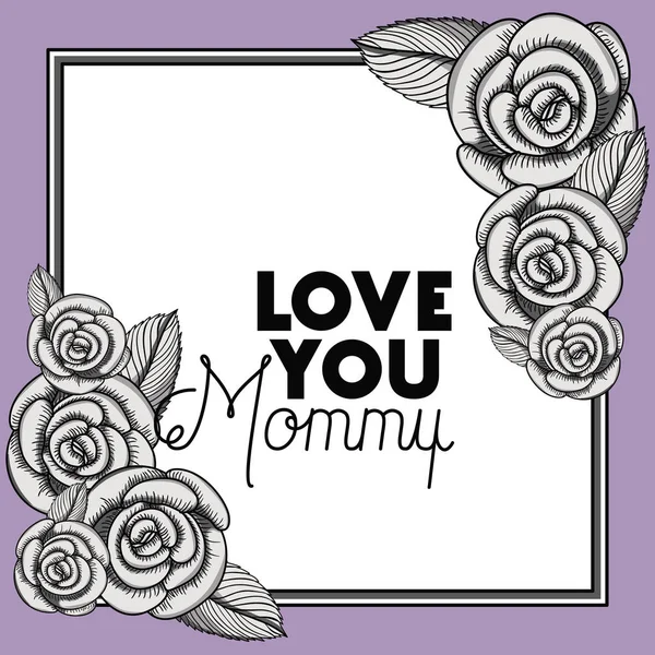 Happy mothers day frame met rozen — Stockvector