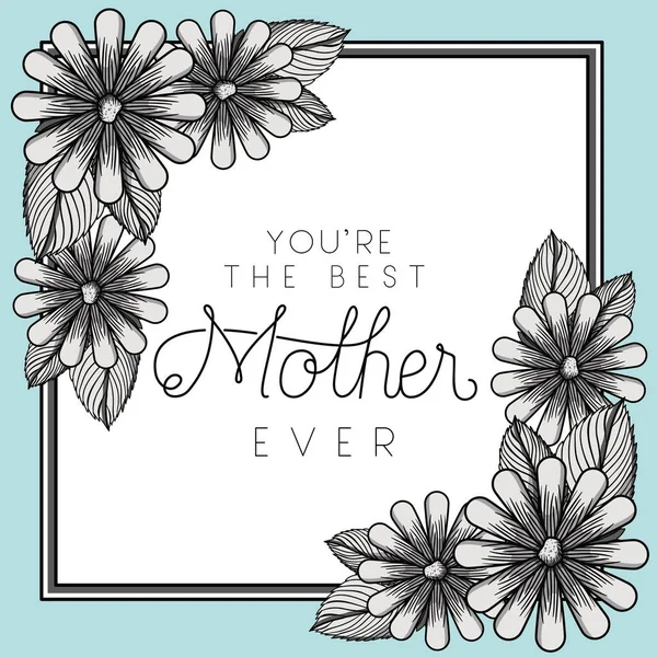 Happy mothers day frame with flowers — Stock Vector