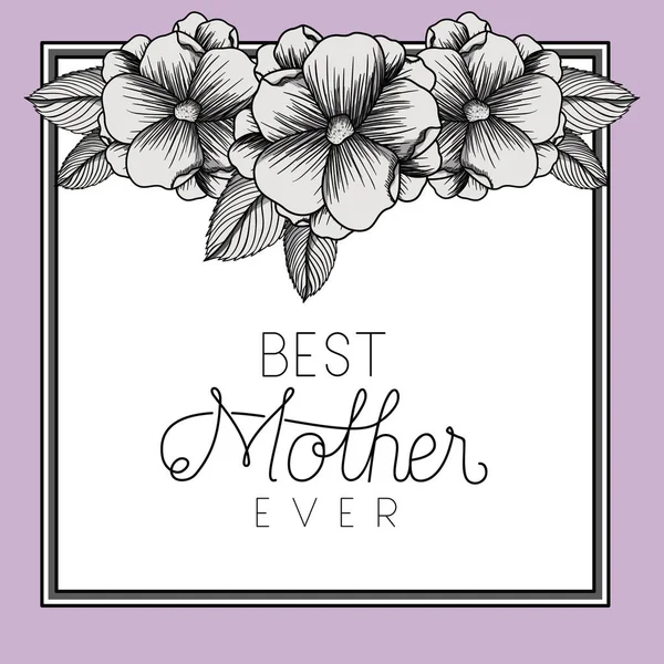 Glücklicher Muttertagsumrahmung mit Blumen — Stockvektor