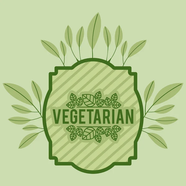 Frame met blaadjes van vegetarisch voedsel — Stockvector