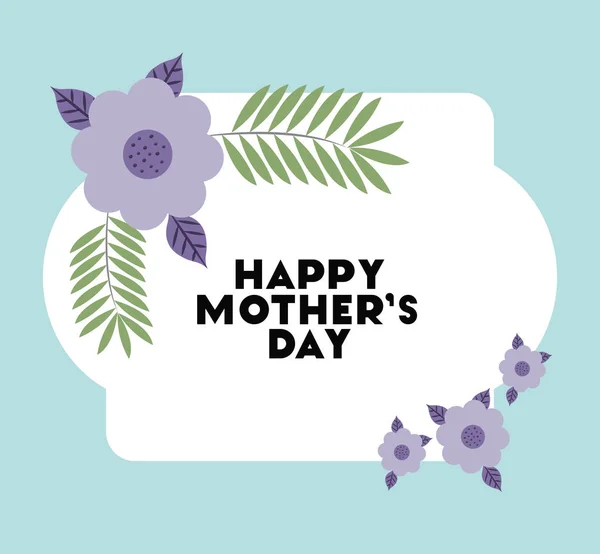 Щасливий день матері рамка з квітами — стоковий вектор