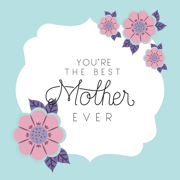 День счастливой матери с цветами — стоковый вектор