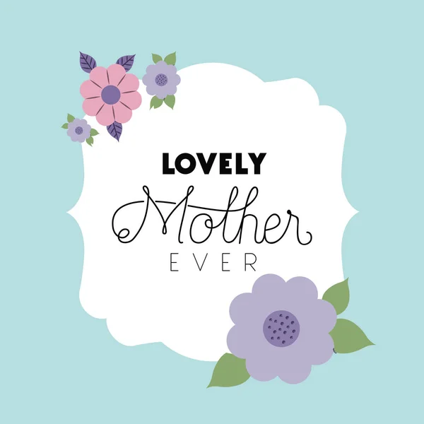 Boldog anyák napja keret virágokkal — Stock Vector