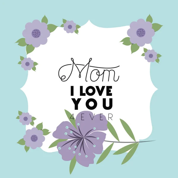 Kader van de dag van de gelukkige moeders met bloemen — Stockvector