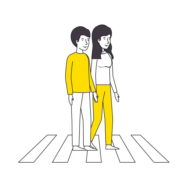 Пара закоханих з жовтим одягом — стоковий вектор