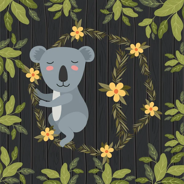 Koala in der Waldszene — Stockvektor