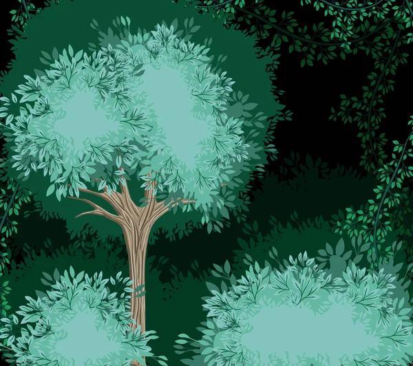 Árvore floresta paisagem cores borradas —  Vetores de Stock