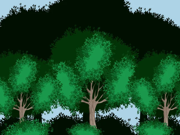 Árvore floresta paisagem cores borradas — Vetor de Stock