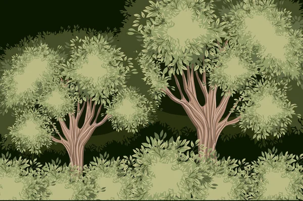 Bosque de árboles paisaje colores borrosos — Vector de stock