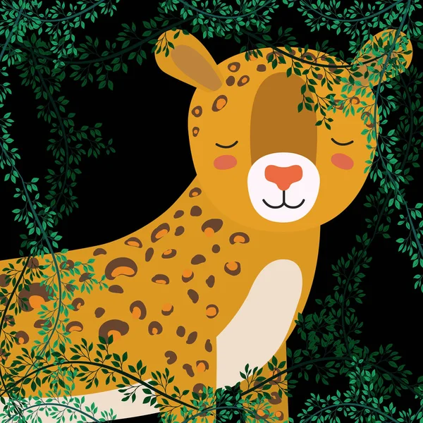 丛林场景中的猎豹 — 图库矢量图片