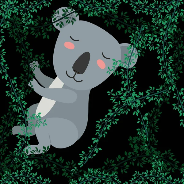 Koala in the forest scene — Stock Vector