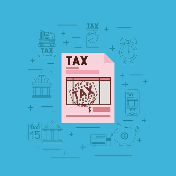 Tax day set icons — Stock Vector