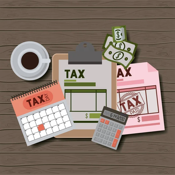 Набір значків податкового дня — стоковий вектор