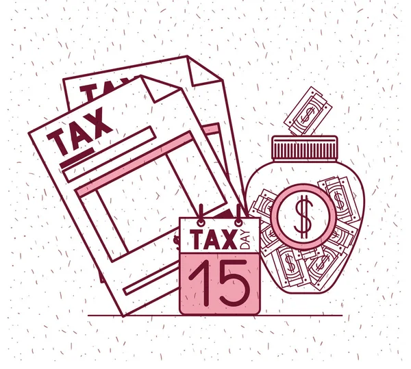 Иконки дня налогообложения — стоковый вектор