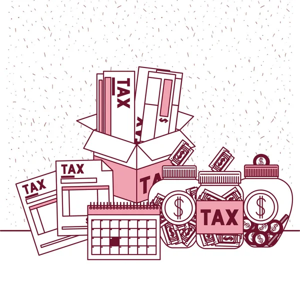 Tax day set icons — Stock Vector