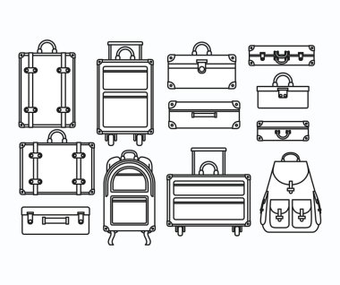 bavul stilleri Icons set