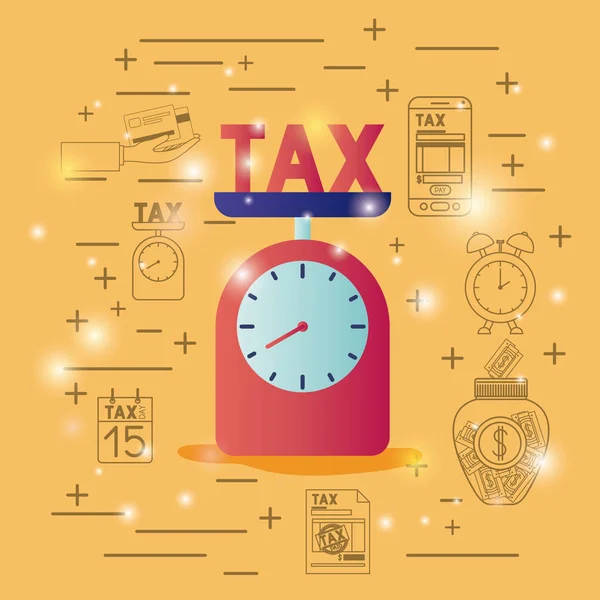 Tax time set icons — Stock Vector