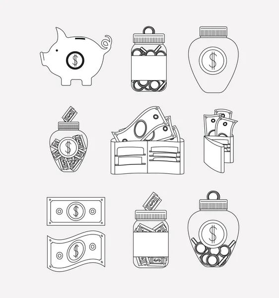 Business and financial set icons — Stock Vector