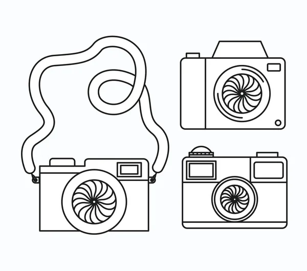 Définir des icônes de caméras photographiques — Image vectorielle