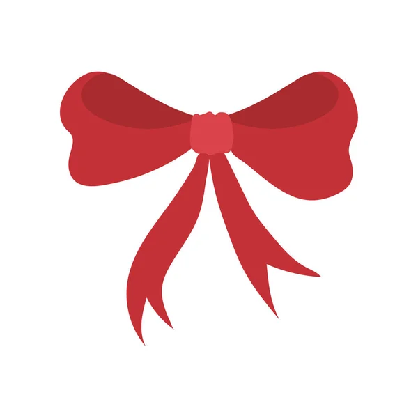 Kerstmis rode boog decoratieve pictogram — Stockvector