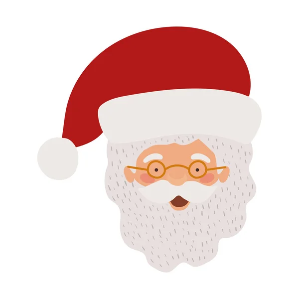 Frohe Weihnachten Weihnachtsmann Kopf Charakter — Stockvektor