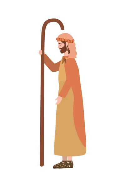 Santo Joseph manger icono de carácter — Vector de stock