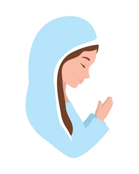 น่ารัก แมรี่ สาวบริสุทธิ์ manger ตัวละคร — ภาพเวกเตอร์สต็อก