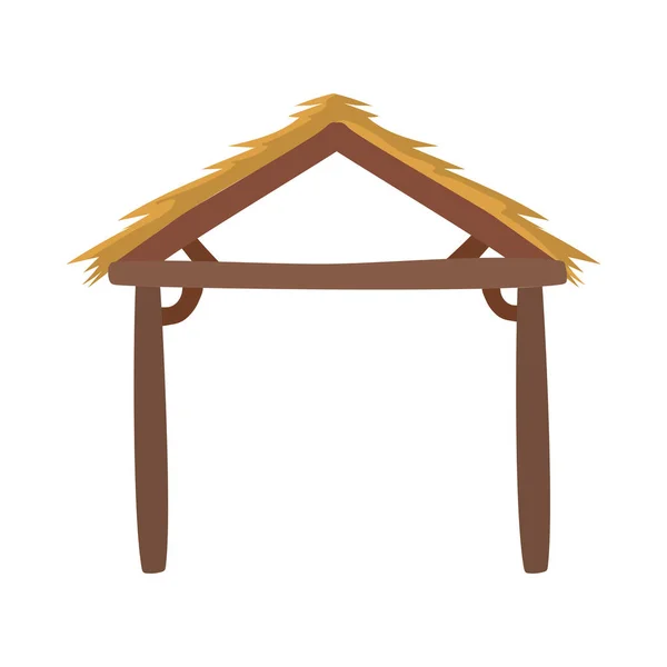Manjedoura estável de madeira ícone isolado —  Vetores de Stock