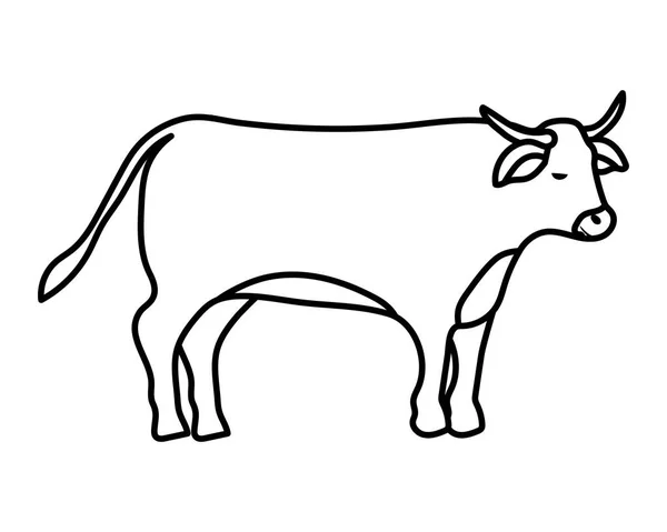 Mangeoire boeuf mignon caractère animal — Image vectorielle