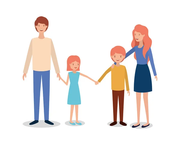 Leuke en gelukkige familieleden personages — Stockvector