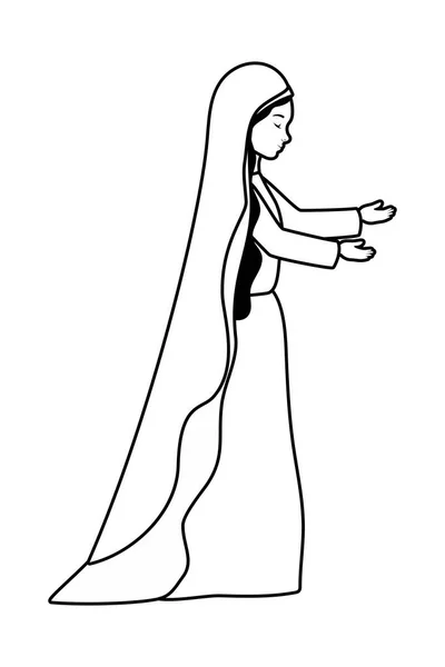 Niedliche Mary Jungfrau Krippe Charaktere — Stockvektor