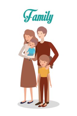 Sevimli ve mutlu aile üyeleri.