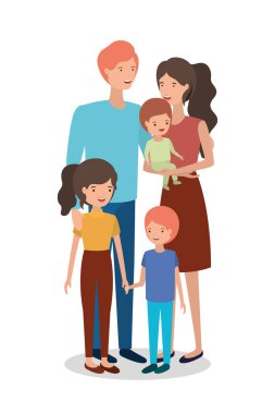 Sevimli ve mutlu aile üyeleri.