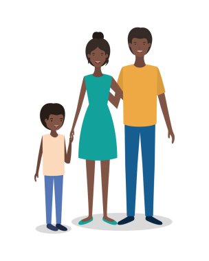 Tatlı afro aile üyeleri karakterleri