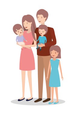 Sevimli ve mutlu aile üyeleri.