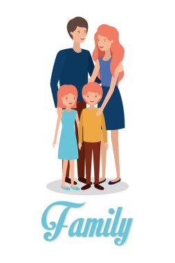 Sevimli ve mutlu aile üyeleri.