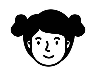 iki saç kuyruklu kadın yüzü