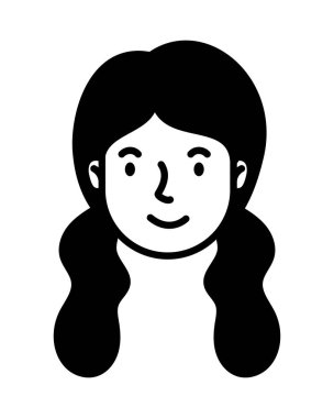 iki saç kuyruklu kadın yüzü