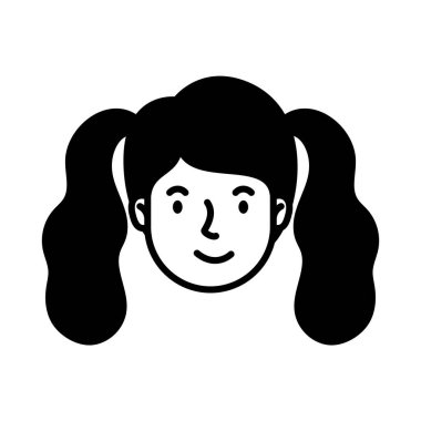 iki saç kuyruklu kadın yüzü