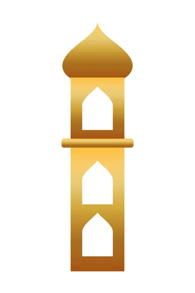 Gouden kribbe toren gebouw geïsoleerde pictogram — Stockvector
