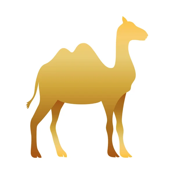 Camello dorado pesebre carácter animal — Vector de stock