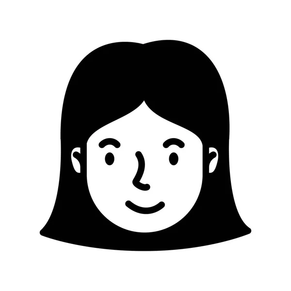 Head woman face avatar character — ストックベクタ